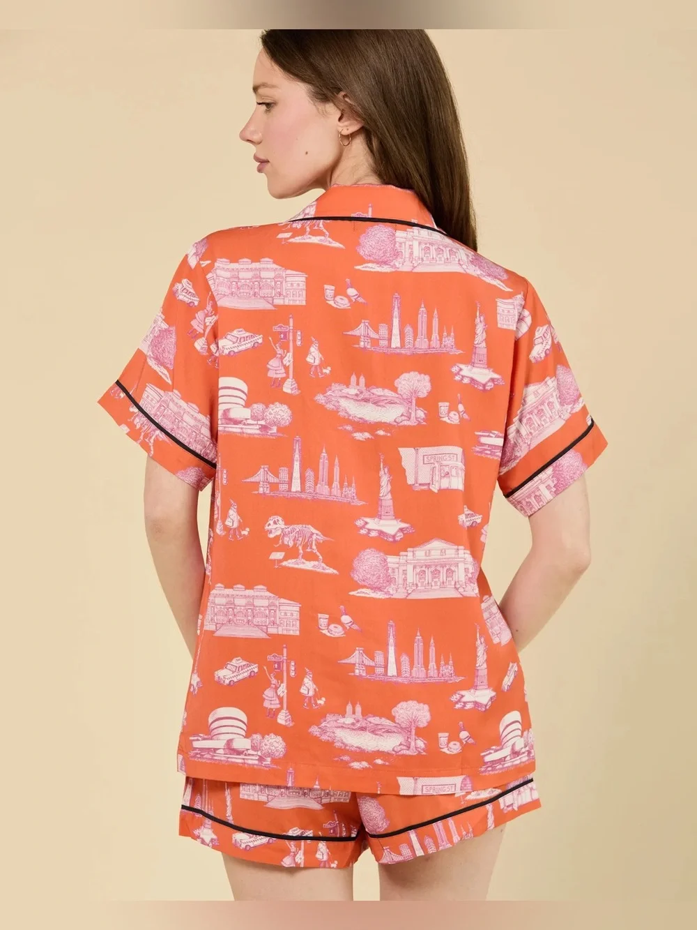 Katie Kime New York Toile Pajamas Short Set XS